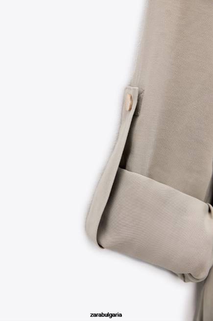 Zara облекло 66FT100 Жени тениска с регулируема талия пясък