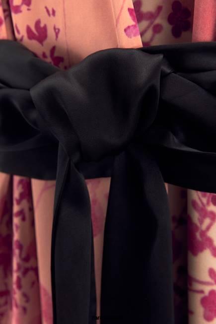 Zara облекло 66FT105 Жени кимоно с дълги щампи розово