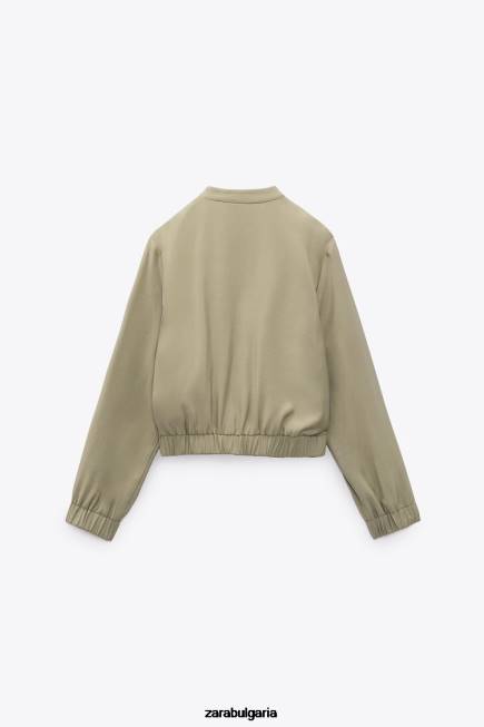 Zara облекло 66FT106 Жени развяващо се бомбър яке каки