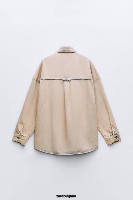 Zara облекло 66FT10 Жени z1975 пребоядисано дънково яке розово