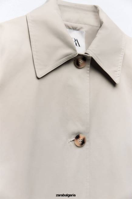 Zara облекло 66FT131 Жени огромен тренч с джобове пясък