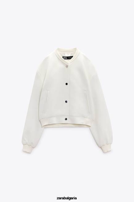 Zara облекло 66FT137 Жени съкратен бомбардировач екрю