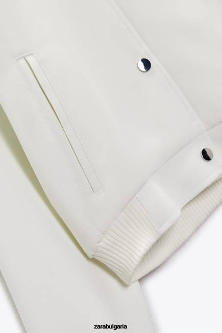 Zara облекло 66FT137 Жени съкратен бомбардировач екрю