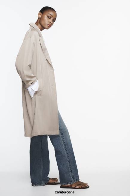 Zara облекло 66FT37 Жени развяващ се тренчкот норка