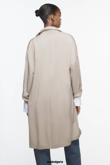 Zara облекло 66FT37 Жени развяващ се тренчкот норка