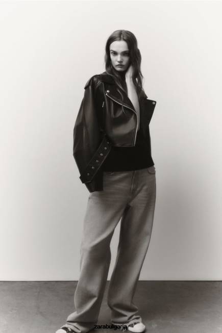 Zara облекло 66FT48 Жени яке от изкуствена кожа черен