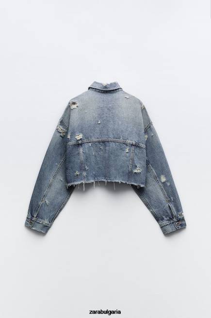 Zara облекло 66FT50 Жени trf дънково яке син