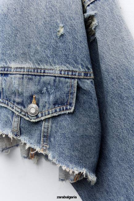 Zara облекло 66FT50 Жени trf дънково яке син