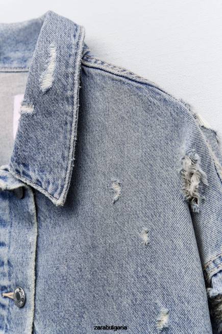 Zara облекло 66FT50 Жени trf дънково яке син