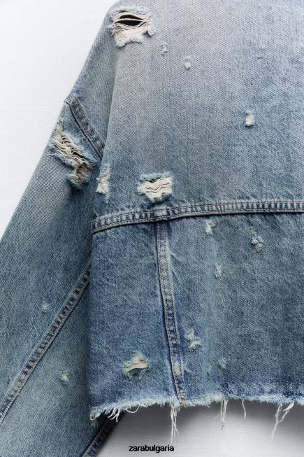 Zara облекло 66FT50 Жени trf дънково яке син