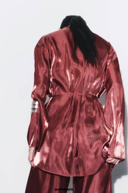 Zara облекло 66FT52 Жени увийте кимоно тухла