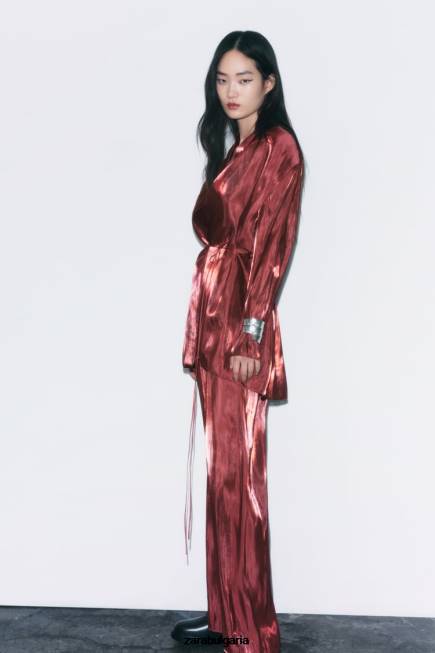 Zara облекло 66FT52 Жени увийте кимоно тухла