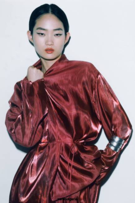 Zara облекло 66FT52 Жени увийте кимоно тухла