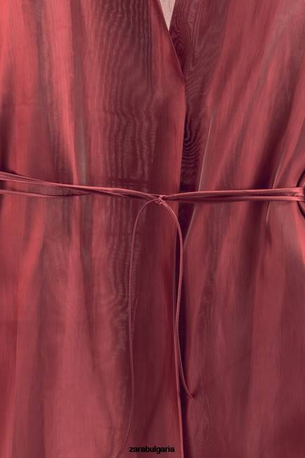 Zara облекло 66FT52 Жени увийте кимоно тухла