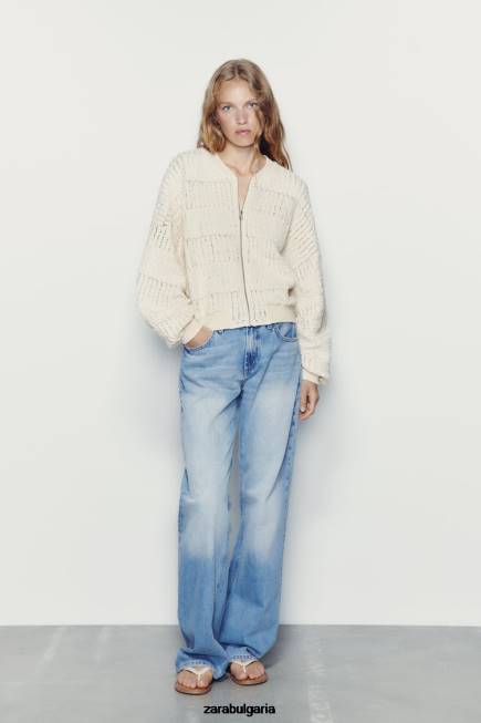 Zara облекло 66FT57 Жени селски бомбардировач екрю