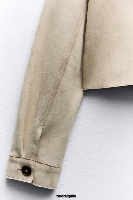 Zara облекло 66FT75 Жени късо яке от изкуствен велур норка