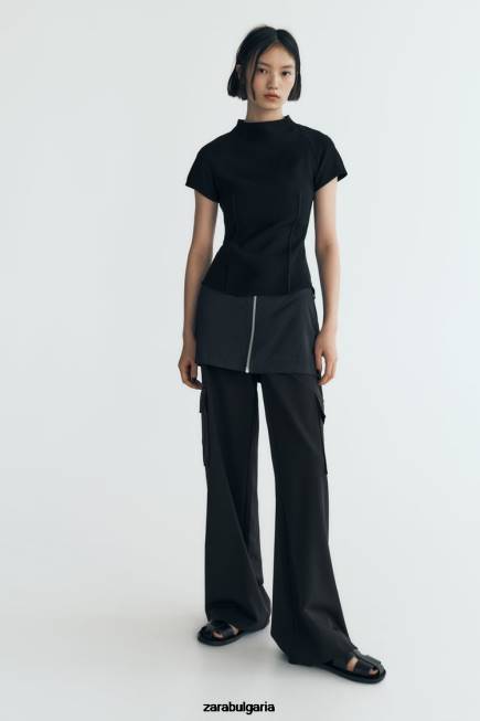 Zara облекло 66FT250 Жени технически връх черен