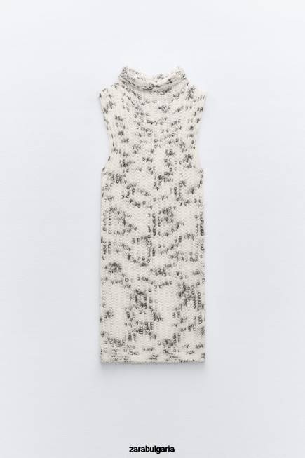 Zara облекло 66FT261 Жени топ от смесено плетиво с парагади само един