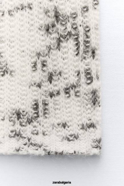 Zara облекло 66FT261 Жени топ от смесено плетиво с парагади само един