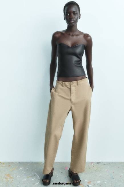 Zara облекло 66FT267 Жени плетено бюстие черен