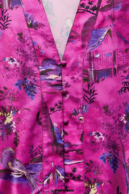 Zara облекло 66FT275 Жени кимоно с щампа многоцветен