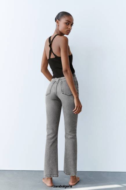 Zara облекло 66FT276 Жени увийте плетена горна част черен