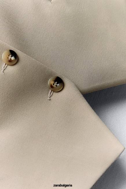 Zara облекло 66FT191 Жени смесена жилетка на ивици тъмнокафяво