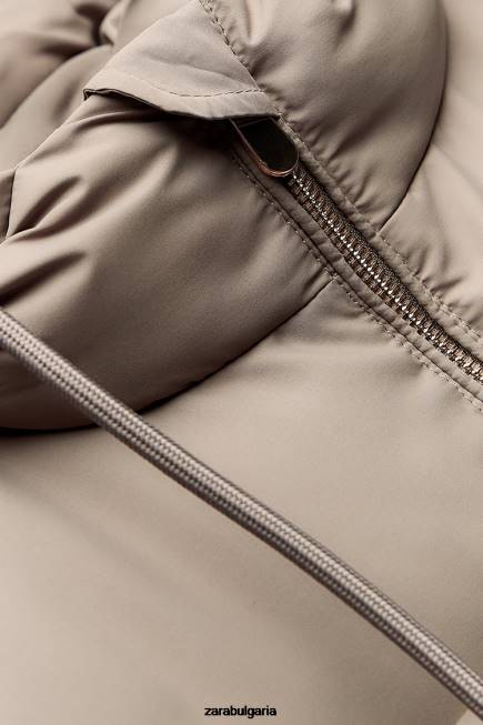 Zara облекло 66FT206 Жени водоотблъскваща ветрозащитна пухкава жилетка норка
