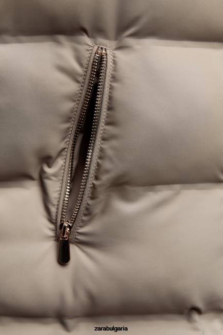 Zara облекло 66FT206 Жени водоотблъскваща ветрозащитна пухкава жилетка норка