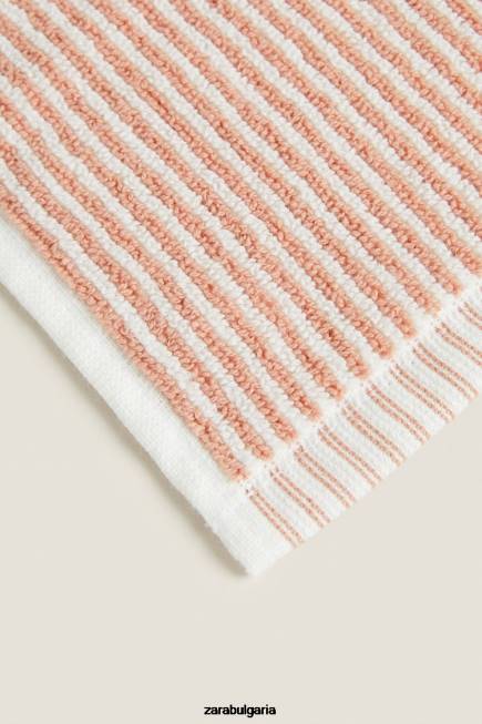 Zara аксесоари 66FT1699 унисекс раирана кърпа от боядисана нишка бледо розово