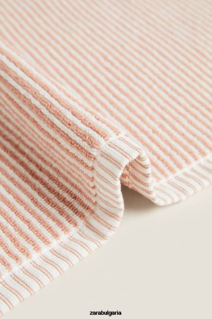 Zara аксесоари 66FT1699 унисекс раирана кърпа от боядисана нишка бледо розово