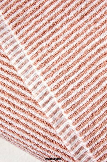 Zara аксесоари 66FT1699 унисекс раирана кърпа от боядисана нишка бледо розово