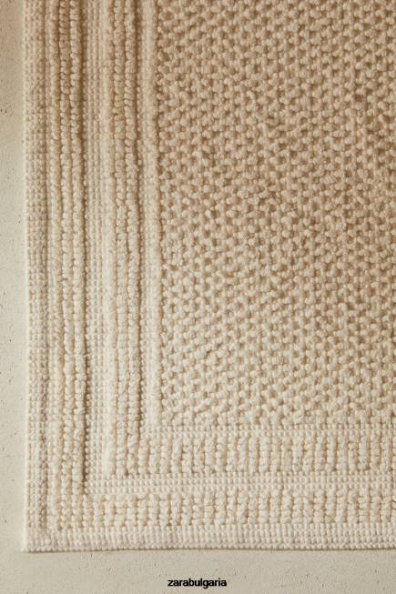 Zara аксесоари 66FT1701 унисекс памучна постелка за баня слонова кост