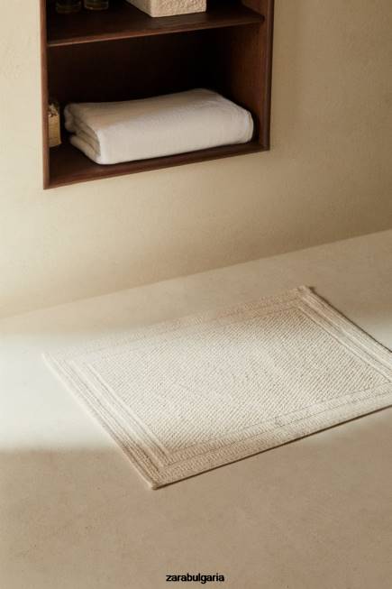 Zara аксесоари 66FT1701 унисекс памучна постелка за баня слонова кост