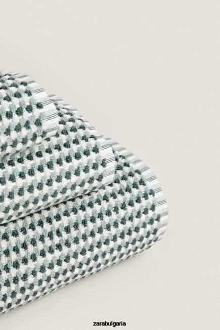 Zara аксесоари 66FT1704 унисекс кърпа с текстурирана боядисана нишка зеленина