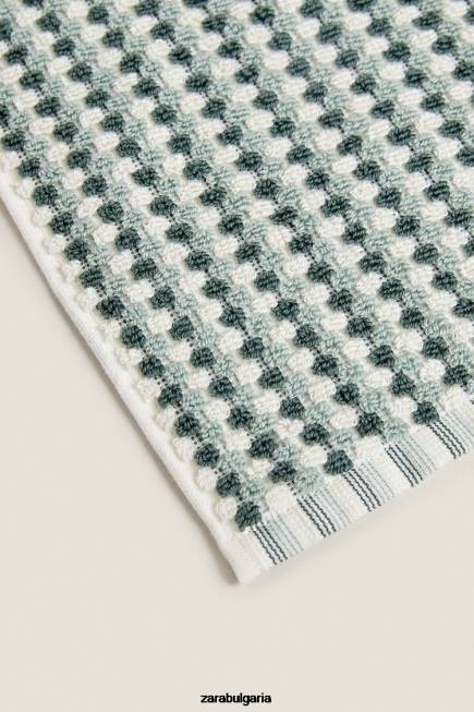 Zara аксесоари 66FT1704 унисекс кърпа с текстурирана боядисана нишка зеленина