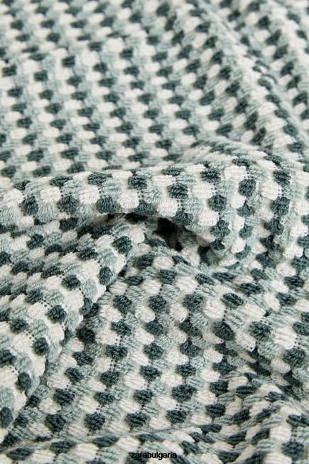 Zara аксесоари 66FT1704 унисекс кърпа с текстурирана боядисана нишка зеленина