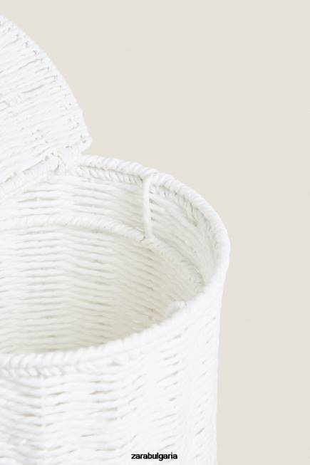 Zara аксесоари 66FT1707 унисекс кошче за отпадъци с подвижен капак бяло