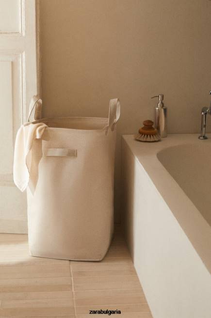 Zara аксесоари 66FT1711 унисекс сгъваем кош за пране светло бежово