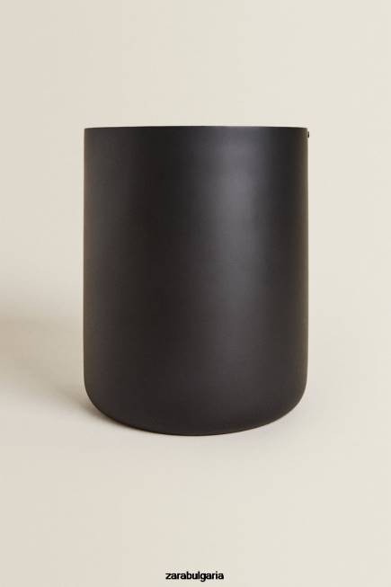 Zara аксесоари 66FT1723 унисекс смолист кош за отпадъци с капак черен
