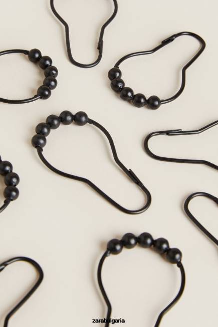 Zara аксесоари 66FT1731 унисекс метални халки за завеси черен