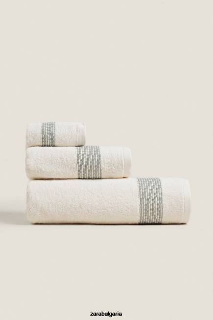 Zara аксесоари 66FT1732 унисекс памучна кърпа с плисирана граница аквамарин