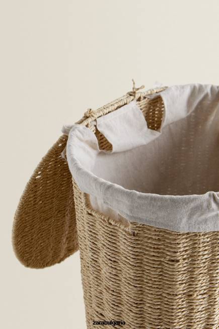 Zara аксесоари 66FT1735 унисекс кош за пране с платнена подплата светло бежово