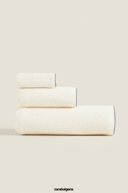 Zara аксесоари 66FT1737 унисекс памучна кърпа с овърлок сиво/синьо