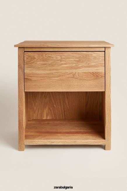 Zara аксесоари 66FT1628 унисекс нощно шкафче от дъбово дърво светло бежово