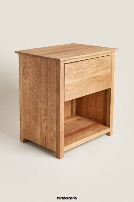 Zara аксесоари 66FT1628 унисекс нощно шкафче от дъбово дърво светло бежово