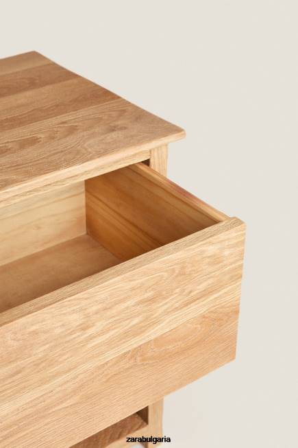 Zara аксесоари 66FT1628 унисекс нощно шкафче от дъбово дърво светло бежово