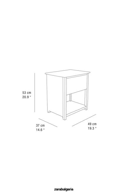 Zara аксесоари 66FT1628 унисекс нощно шкафче от дъбово дърво светло бежово