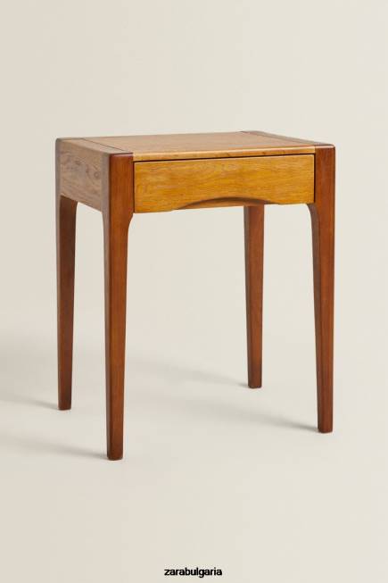 Zara аксесоари 66FT1629 унисекс нощно шкафче от дъб с чекмедже тъмно кафяво