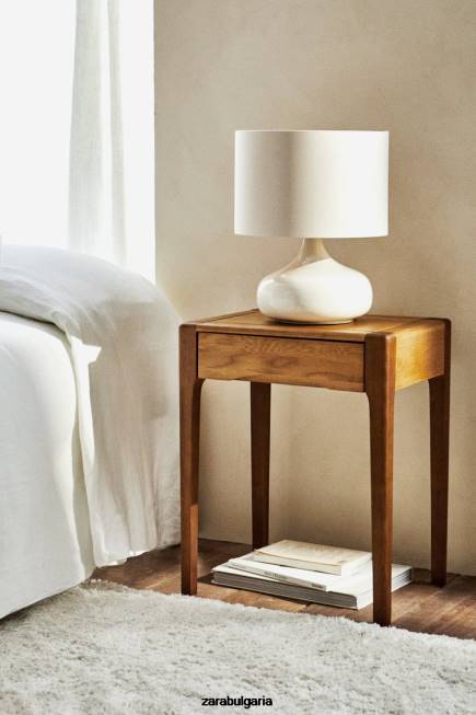 Zara аксесоари 66FT1629 унисекс нощно шкафче от дъб с чекмедже тъмно кафяво